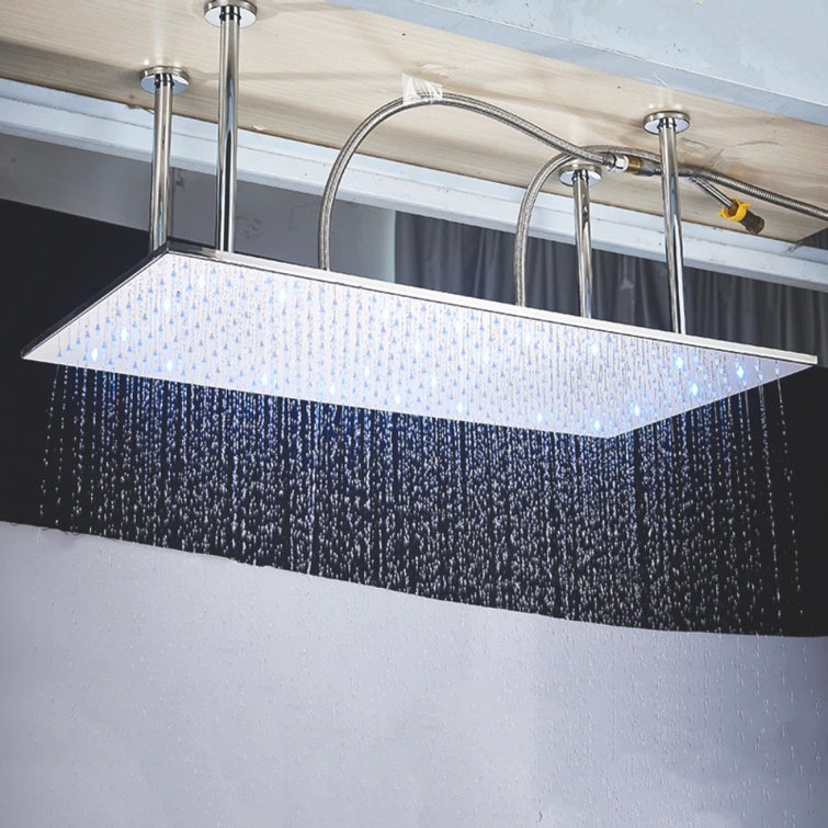 FontanaShowers Fontana Voghera Chrome LED Ceiling Mount Rainfall Shower